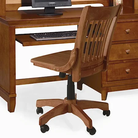 Wood Computer Task Swivel Chair